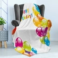 thumbnail image 4 of Birthday Soft Flannel Fleece Throw Blanket, Colorful Mood Flying Party Balloons in Surprise Happy Occasion Set, Cozy Plush for Indoor and Outdoor Use, 50" x 60", Multicolor, by Ambesonne, 4 of 5