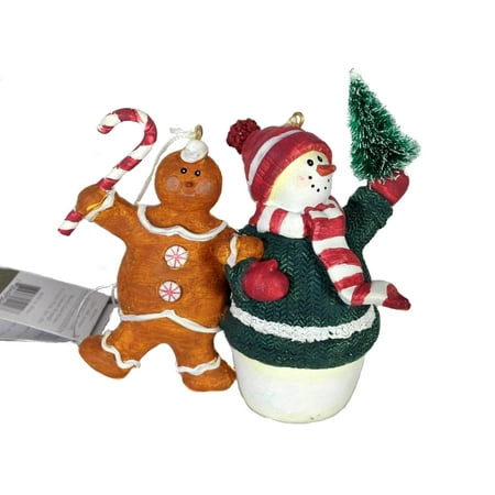 Snowman Ornament Collection - Retired Midwest of Cannon Falls Snowman & Gingerbread Man Ornament From Late Sandi Gore Evans Collection
