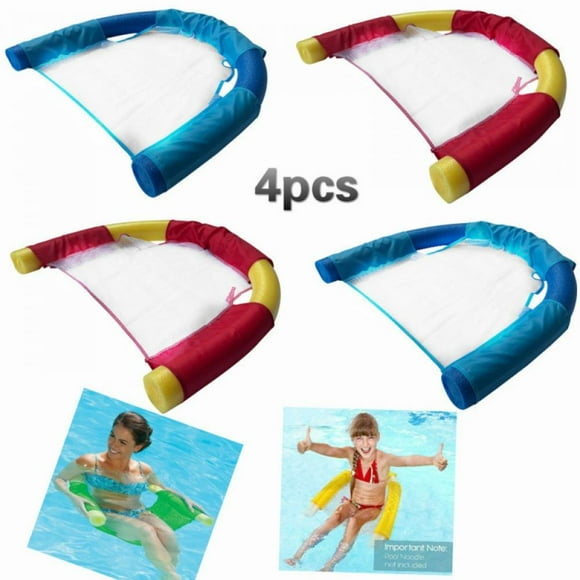 1pc New Swimming Chair Net Cover Floating Pool Noodle Board Sling Mesh Chair Net Swimming Seat Water Relax Toy (without Complete Forate Rod) Red Single Net