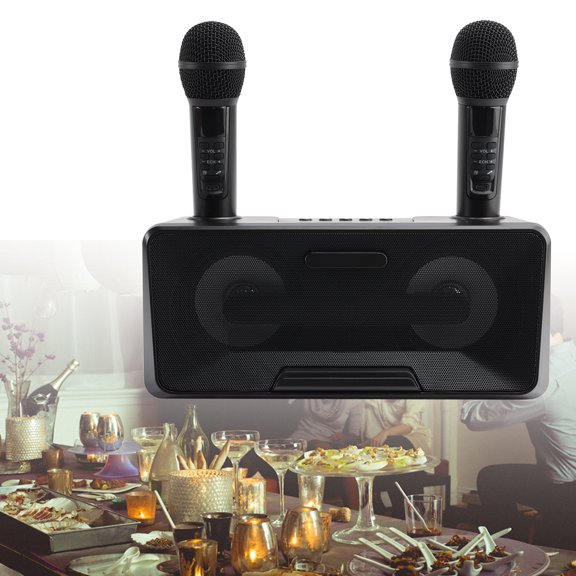 Wireless Bluetooth Speaker Dual Microphone Karaoke All-In-One Outdoor Portable