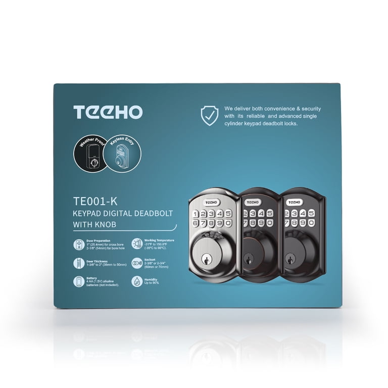 Door Locks For Entry Door Auto Lock Door Keypad TEEHO TE001K Keyless ...
