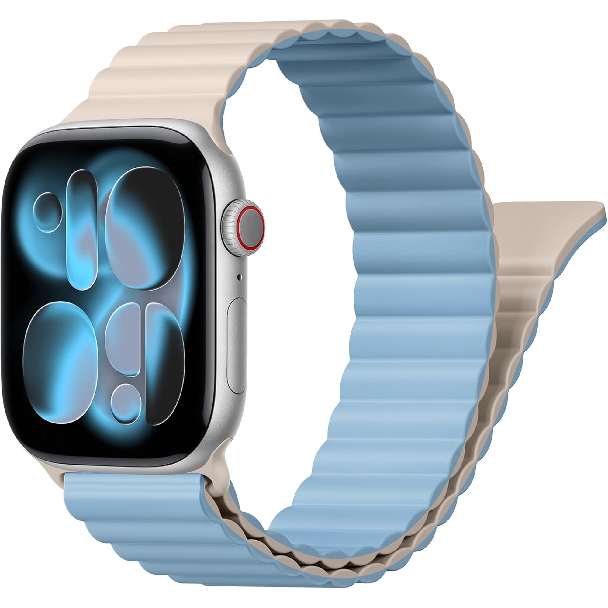 XIHAMA Magnetic Silicone Sport Watch Bands for Men Women, Compatible with Apple Watch 38/40/41/42/44/45/46/49mm, iWatch Series 1-11, SE 1-3, Ultra 1-3