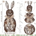 thumbnail image 3 of Guvpev 16" Hand-Woven Wicker Easter Bunny with Fishtail Burlap Bow, Rustic Rattan Rabbit Topiary Figurine, Large Twig Topiary Decoration for Farmhouse Front Porch, Entryway & Spring Garden Decor, 3 of 7