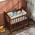 thumbnail image 3 of Fizzy Baby Mini Crib, Small Crib with 3-Position Mattress Board, Espresso, 3 of 5