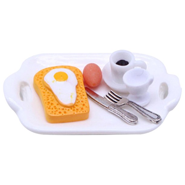 Desayuno en casa de muñecas Juego De Desayuno En Miniatura Para Casa De Muñecas, Comida En Miniatura Para Decoración, Estilo B, 1/12