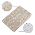 thumbnail image 3 of Unique Bargains Cobblestone Pattern Bathroom Rugs Polyester Bath Mat Machine Washable Beige 80x50cm, 3 of 7