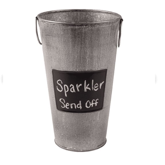 Wedding Sparklers Now Sparkler Display Bucket 11 Inches | Galvanized Bucket for Party Sparkler Send Off