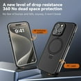 thumbnail image 5 of for iPhone 15 Pro Max Case Waterproof Shockproof Rugged Cover with Magnetic Ring Kickstand, TPU+PC Full Body Protection, Anti-Drop Dustproof Slim Phone Case for iPhone 15 Pro Max, Gray, 5 of 9