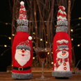 thumbnail image 4 of 2 portabotellas de vino navideños, portabotellas de vino tinto con borde y capucha de terciopelo gris, bolsa de vino tinto con decoración de champán, 4 of 5