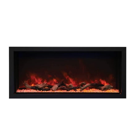 

Amantii Panorama Extra Tall Electric Fireplace with Steel Surround 50-Inch Driftwood Media