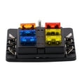 thumbnail image 2 of KAKOWELY 12-30V Durable Car Modification 6 Way Fuse Box Base Insert Type PC Terminal Block Set Black,2.76X"X3.35"X1.38", 2 of 4