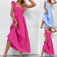 thumbnail image 1 of Gspmoly Robes d'Été pour Femmes, Robe d'Été Unie Sans Manches à Encolure Aguichant pour Femmes, Robe Décontractée Fluide de Plage, Robes de Fête pour Femmes Économies, 1 of 8