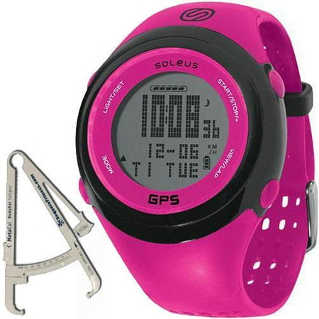 Soleus - GPS FIT Watch with BodyFat Caliper - Fuchsia Black