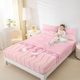 thumbnail image 3 of Manfei Pink Bowknot Bed Sheets For Girl,Dreamy Princess Style King Sheets For Kids,4 Pieces, 3 of 6