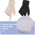 thumbnail image 4 of 2 Pairs Women's Winter Touchscreen Gloves Warm Fleece Lined Knit Gloves Elastic Cuff Winter Texting Gloves, 4 of 7
