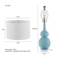 thumbnail image 3 of Lavish Home Ceramic Bedside Lamps (Set of 2) - Table Lamps for Bedroom or Living Room (Blue), 3 of 6