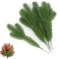 thumbnail image 1 of Faux Fir Tree Branches Christmas Foliage, Xmas Tree Sprigs Pine Picks, Fake Pine Leaves Wreath Garland Making Supplies Greenery Decoration, 1 of 8