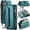green, variant on for iPhone 16e Case Wallet【RFID Blocking】with 10-Card Holder Zipper Bills Slot, Soft PU Leather Magnetic Shoulder Wrist Strap