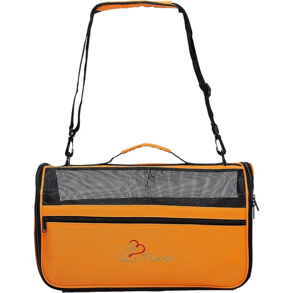 Pawer 18” x 10” x 10”Soft-Sided Foldable Airline Approved Pet Carrier for Cat, Puppy and Small Dog, Washable 600D Oxford Fabric, with Handle and Strap for Carry, Multiple Colors Available