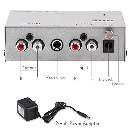 Preamplificador de tocadiscos Pyle Phono - Mini preamplificador de fon