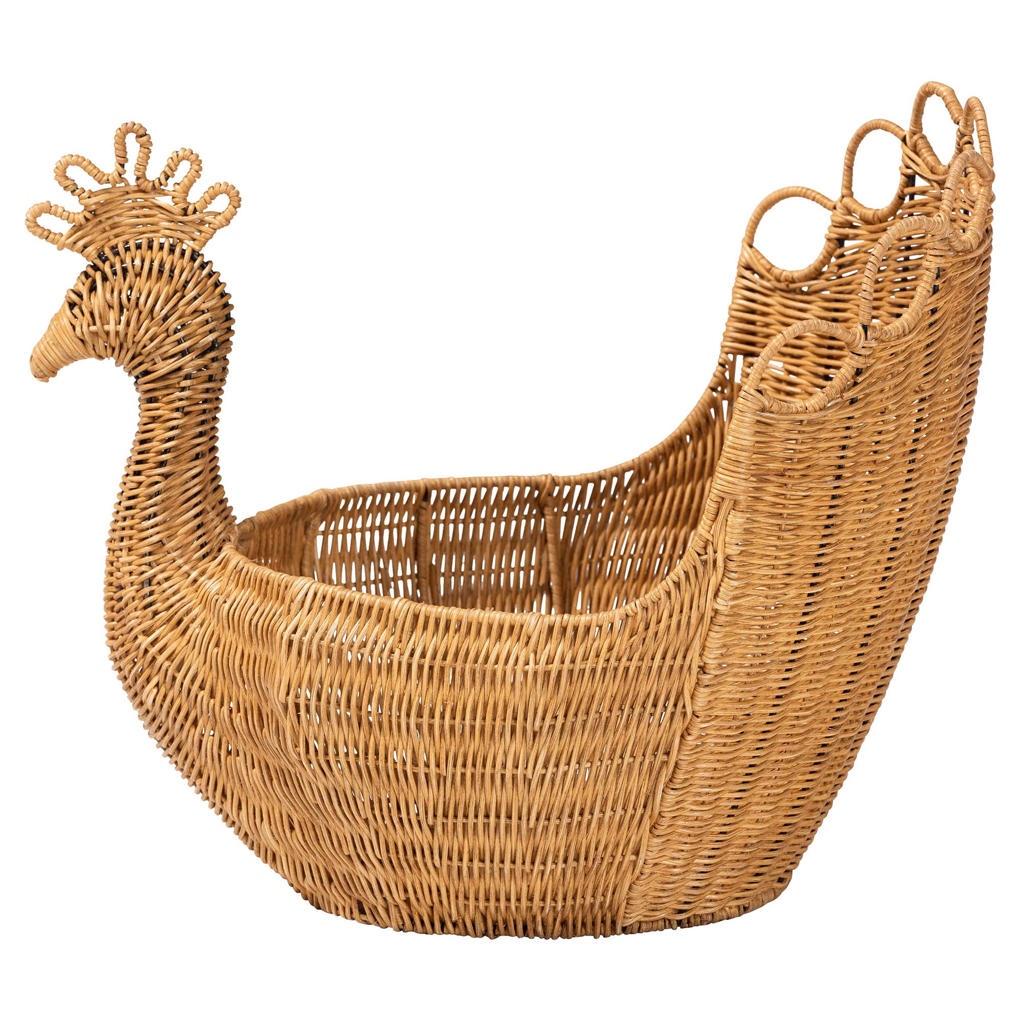 bali & pari Florabel Boho Storage Basket, Light Honey