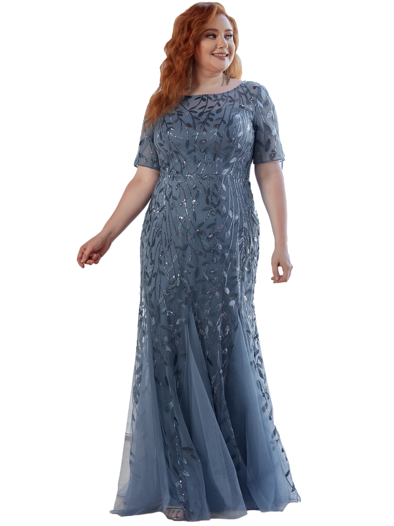 Ever-Pretty UK Lace Long Grey Mother Of The Bride Evening Formal Dresses 08878 