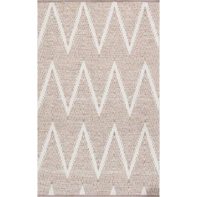Pasargad PLW-04 5x8 5 x 8 Pi.simplicity Collection Main - Tapis de Coton Tissé&44; Beige