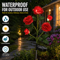 thumbnail image 5 of Rirool 2 Pack Red Solar Rose Flower Stake Lights, 10 LED Artificial Roses, Waterproof Dusk to Dawn Outdoor Garden Decor for Yard Patio Walkway Anniversary Valentine's Day Landscape, 5 of 8
