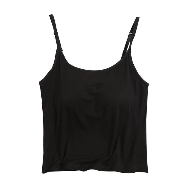 Timegard Débardeurs pour Femmes avec Soutien-Gorge Intégré Bretelles Réglables Crop Top Sans Manches Confortable Décontracté Pjs Camis