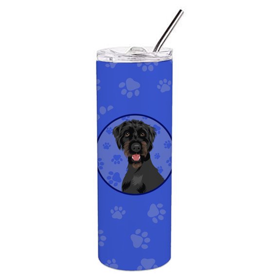 Doodle Black and Tan  Stainless Steel 20 oz Skinny Tumbler 3 in x 8.25 in