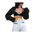 thumbnail image 2 of goowrom Women Solid Color Ultra-short Knitted Sweater Coat, 2 of 6