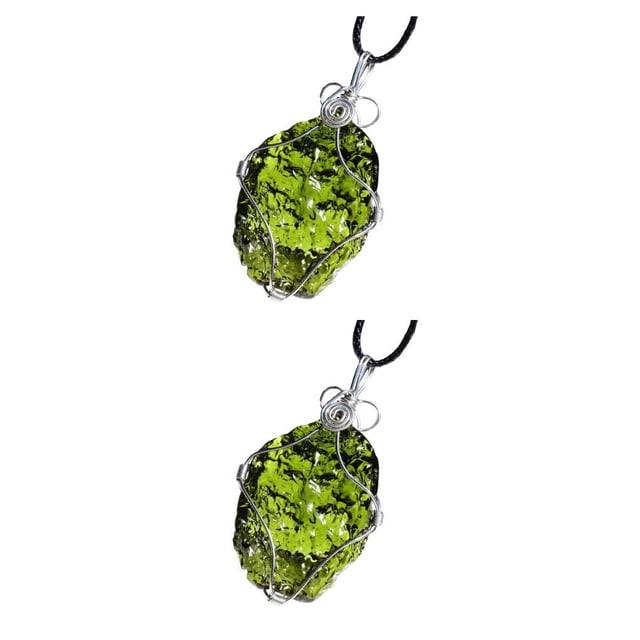 Minnieouse Abalorio de meteorito para mujer, colgantes colgantes de aniversario, joyería ligera verde elegante, hallazgos, decoraciones, 5-10 g verde 5-10 gramos 2piezas Minnieouse CBP579952