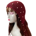 thumbnail image 2 of Guiexla Women Hat Solid Color Faux Pearl Design Super Soft Breathable Wear Resistant Women Spring Autumn Knitted Hat Beanie Cap Decor for Daily Wear, 2 of 8