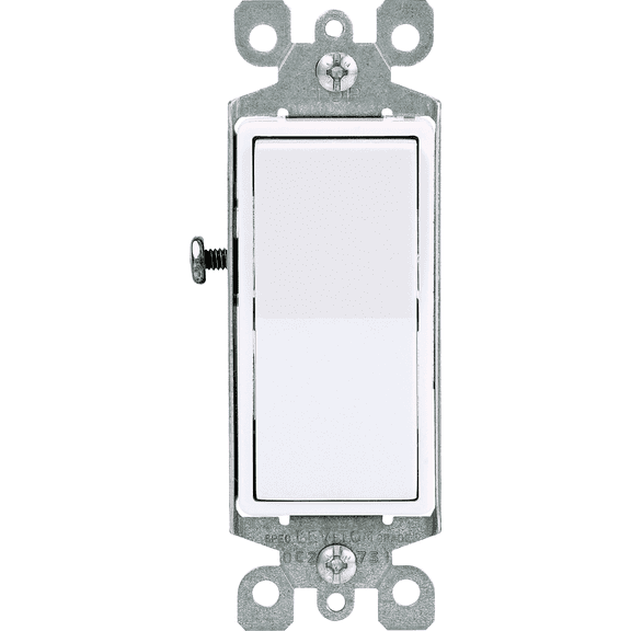 Leviton 05601 Toggle Switch — Decora® Rocker-Style Design in White — UL Listed for US Residential Electrical Code Compliance, Drop-in NEC-Standard Wiring