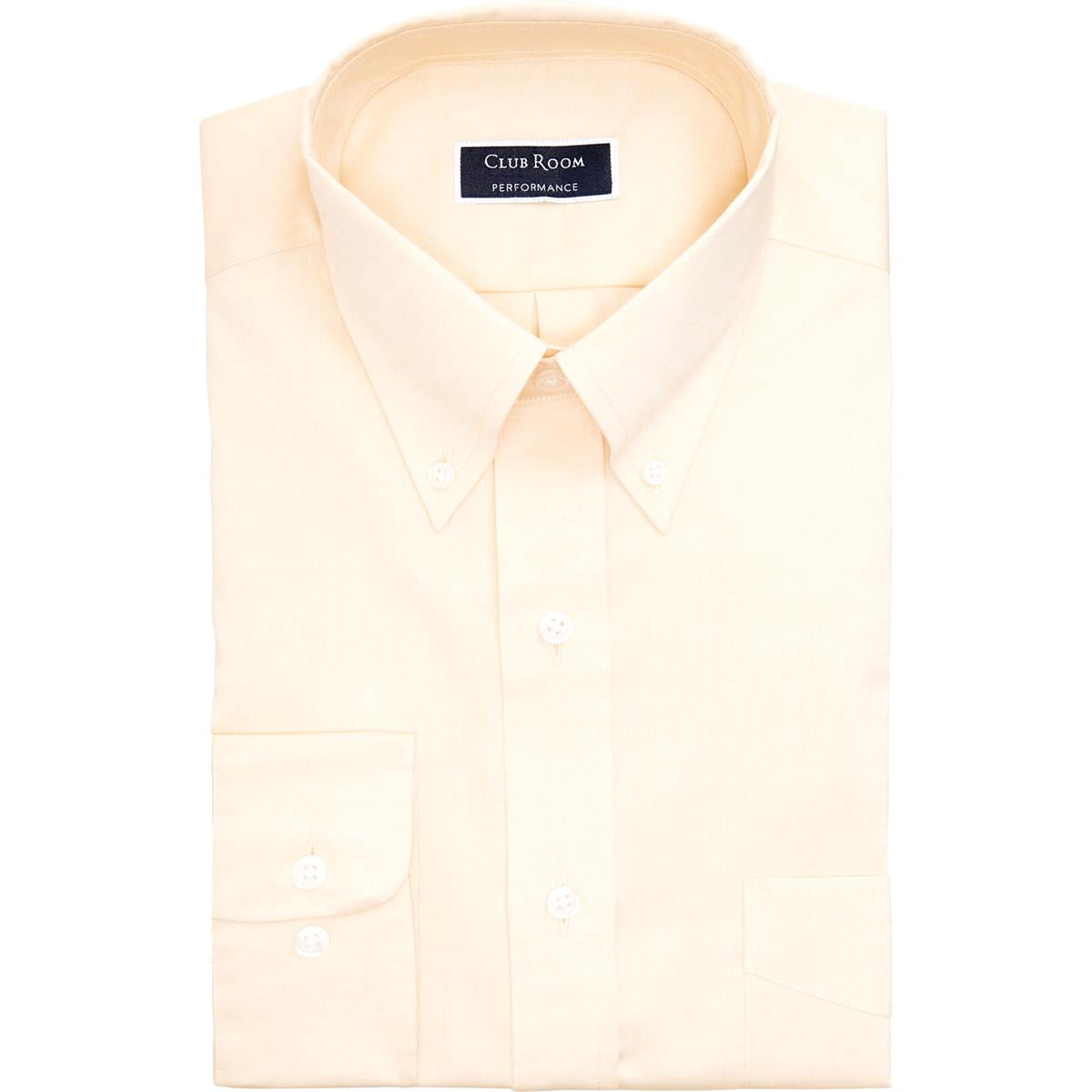 club room performance dress shirt Club Room Men's Performance Wrinkle-Resistant Solid Dress Shirt White Size 34-35
