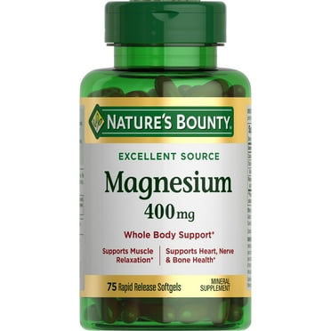 Nature's Bounty Magnesium Rapid Release Softgels, 400 Mg, 75 Ct