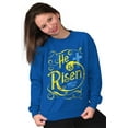 thumbnail image 3 of He Is Risen Jesus Christ Christian Women Crewneck Sweatshirt Brisco Brands X, 3 of 6