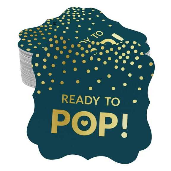 Inkdotpot Hang Tags Ready To Pop Baby Shower Favor Bracket Shape Gift Tags Real Gold Foil Bonbonniere Tag Pack Of 100