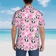 thumbnail image 6 of Daiia Funny Panda Draws A Heart Hawaiian Shirt for Men Gentle Cotton Regular Short Sleeve Casual-Small, 6 of 9