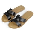 thumbnail image 3 of ICHIGO Women's Summer Slipper Slip-on Black Flat Sandals Shoes, 3 of 7
