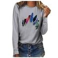 thumbnail image 1 of Birdeem T-Shirt Décontracté Imprimé à Manches Longues et Col Rond pour Femmes, 1 of 4