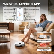 AIRROBO L60+ Self-Empty Robot Vacuum and Mop Cleaner with Ultrasonic Carpet Detection,12,000Pa Suction,Laser Obstacle Avoidance,300min Long Runtime