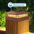 thumbnail image 4 of Lámpara solar Post Cap Lights Peasur, 4 x 4 pulgadas, 3 modos, 2 paquetes, color marrón, 4 of 6