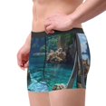 thumbnail image 2 of Kdxio Men's Boxer Briefs with Tropical Paradise Window View Print - Comfortable and Breathable Underwear for Everyday Wear, 2 of 5