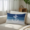 thumbnail image 3 of Nautical Anchor Navy Blue Standard Size Pillow Cover,Pillowcase Protectors with Zipper,Breathable Decorative Throw Pillow Case Cover,Coastal Ocean Ombre Striped Pillow Shams for Couch Sofa 20x26Inch, 3 of 8