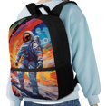thumbnail image 4 of HUIACONG Colorful Astronaut School Backpack for Daily Student Use Lightweight Multi Compartment Large Capacity for Boys Girls Ages 6‑18 Back to School, 4 of 6