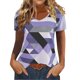 thumbnail image 2 of Blusas para Mujeres Casual, Cuello en V Impreso Manga Corta Camiseta de Verano Top Hecho de Poliéster Cómodo para el Uso Diario, Blusas de Verano de la Mujer, 2 of 6
