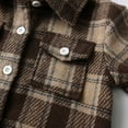 thumbnail image 5 of breaise Toddler Baby Boy Girl Shirt Flanne Jacket Boys Plaid Long Sleeve Button Down Shirt Fall Winter Shacket Kids Coat, 5 of 9