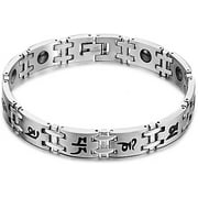Brazil Hematite Steel Magnetic Energy Black Stone Therapy Religious Sign Bracelet (Unisex)