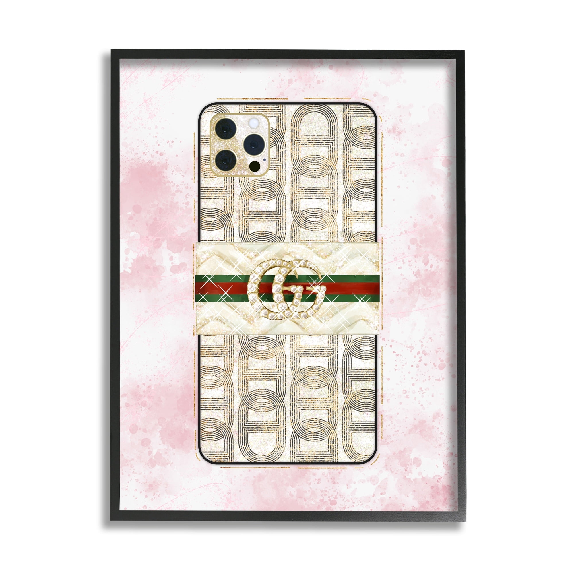 Stupell Indtries Fashion Glam Cellphone Still Life Pink Splatter Pattern,24 x 30,Design by Ziwei Li